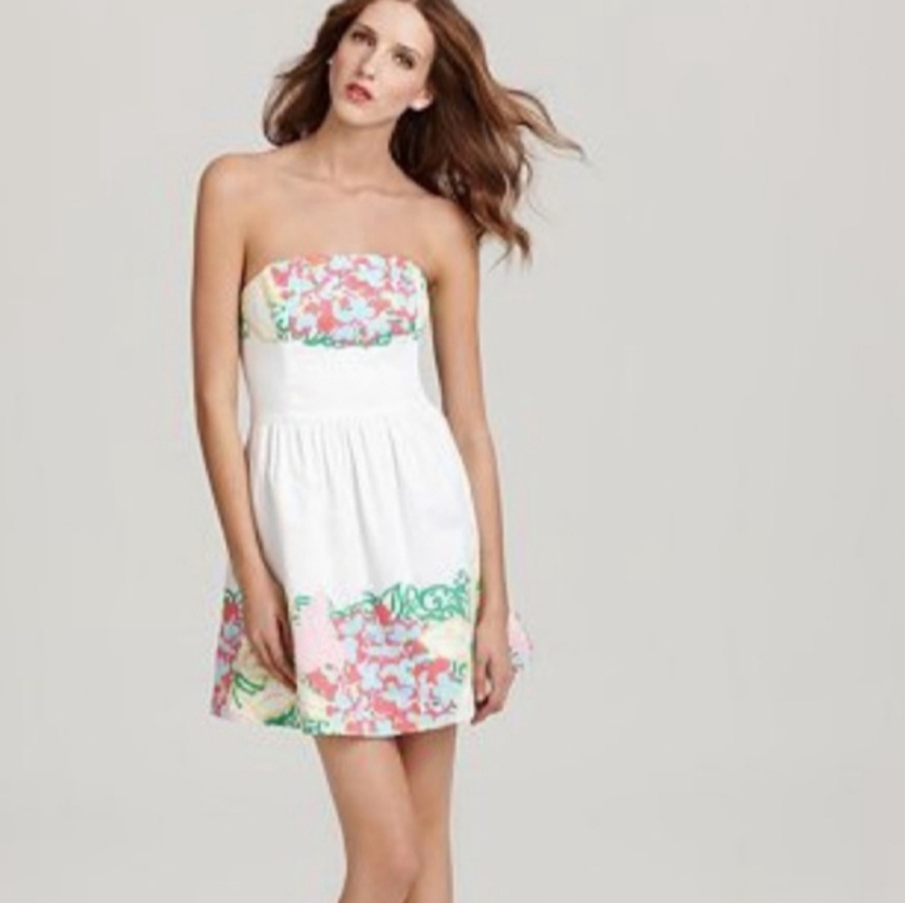 Lilly Pulitzer Lottie Dress Resort White Mariposa Placed